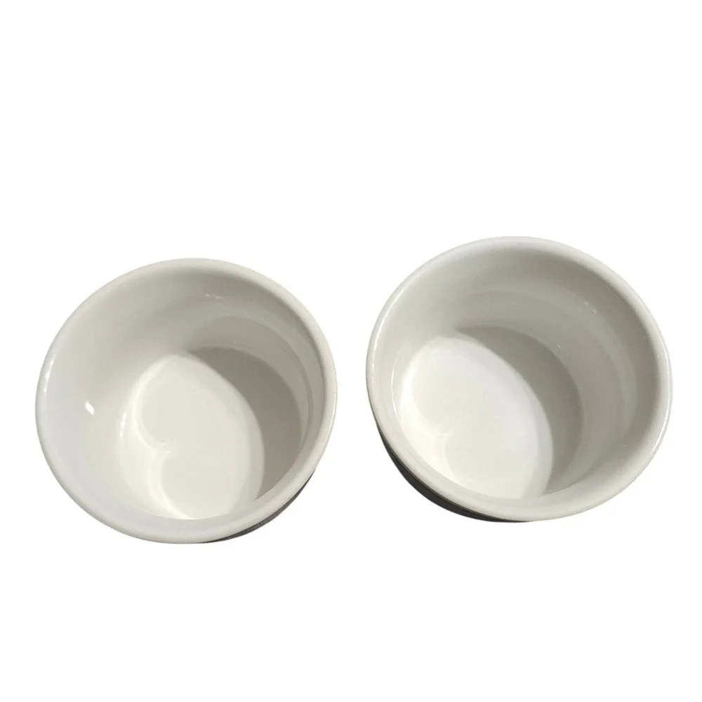 Le Creuset White Stoneware Ramekins 18-32 Set of 2 Stackable Souffle Bowls